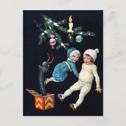 ヴィンテージ不気味クランプス玩具 ポストカード (正面)