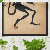 ヴィンテージ不気味クランプス キッチンタオル (折り畳み)