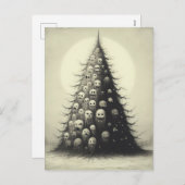 ヴィンテージ不気味クリスマスツリーホラーゴシック シーズンポストカード (正面/裏面)
