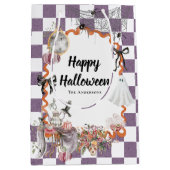 ヴィンテージ不気味コテージコアハロウィーン抱き枕 ミディアムペーパーバッグ (正面)