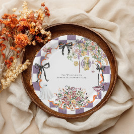 ヴィンテージ不気味コテージコアハローウィンパーティ ペーパープレート