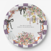 ヴィンテージ不気味コテージコアハローウィンパーティ ペーパープレート (正面)