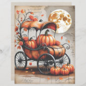 ヴィンテージ不気味ゴシックハロウィーンスクラップブック紙 (正面/裏面)