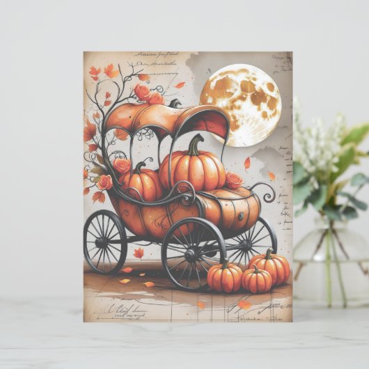 ヴィンテージ不気味ゴシックハロウィーンスクラップブック紙 (スタンド正面)