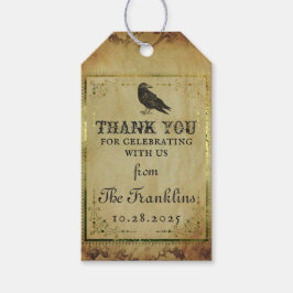 ヴィンテージ不気味ゴシックハローウィンパーティ有難う ギフトタグ