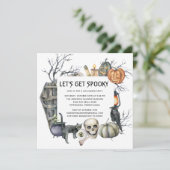 ヴィンテージ不気味ゴシックハローウィンパーティ 招待状 (スタンド正面)