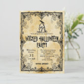 ヴィンテージ不気味ゴシック性の不気味なハローウィンパーティ 招待状 (スタンド正面)