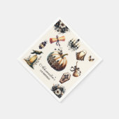 ヴィンテージ不気味ゴシック第2バースデーハロウィーン スタンダードカクテルナプキン (角)