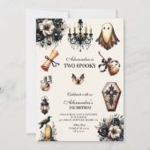 ヴィンテージ不気味ゴシック第2バースデーハロウィーン 招待状 (正面)