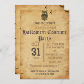 ヴィンテージ不気味ゴシック，ハローウィンパーティ招待 招待状 (正面/裏面)