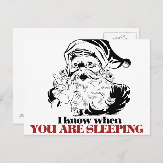 ヴィンテージ不気味サンタ シーズンポストカード (正面/裏面)