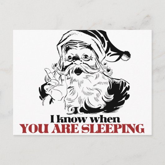 ヴィンテージ不気味サンタ シーズンポストカード (正面)