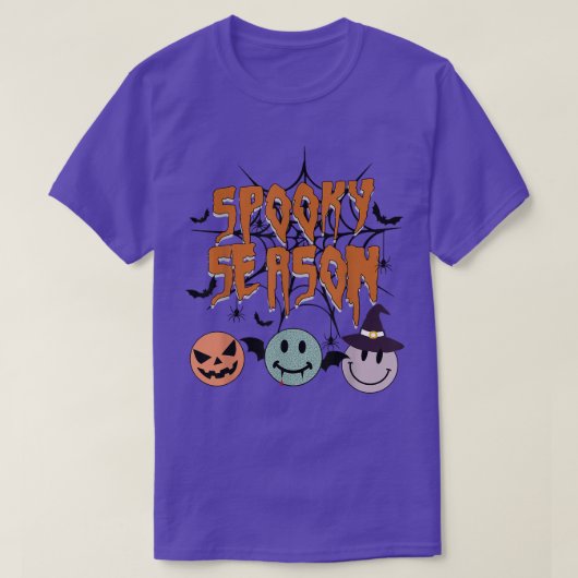 ヴィンテージ不気味シーズン秋ハロウィンサンクスギビング Tシャツ (デザイン正面)