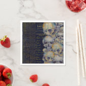 ヴィンテージ不気味スカルハロウィーン スタンダードカクテルナプキン (インサイチュ)