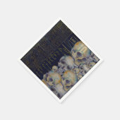 ヴィンテージ不気味スカルハロウィーン スタンダードカクテルナプキン (角)