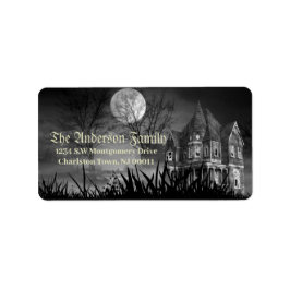 ヴィンテージ不気味ハロウィン幽霊のよく出るハウス ラベル