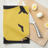 ヴィンテージ不気味ハロウィン、月のある木の中のフクロウ キッチンタオル (四つ折り)