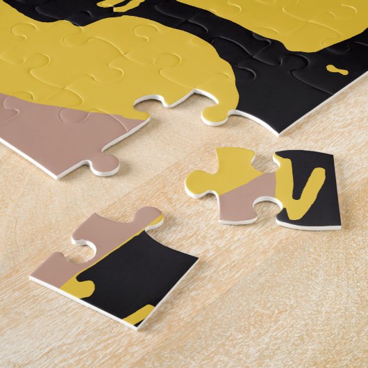 ヴィンテージ不気味ハロウィン、月のある木の中のフクロウ ジグソーパズル (側面)