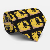 ヴィンテージ不気味ハロウィン、月のある木の中のフクロウ ネクタイ (ロール)