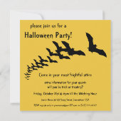 ヴィンテージ不気味ハロウィン、月のある木の中のフクロウ 招待状 (裏面)