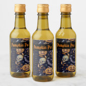 ヴィンテージ不気味ハロウィーンカボチャ ワインラベル (ボトル)