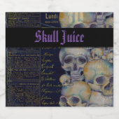 ヴィンテージ不気味ハロウィーンスカルジュース スパークリングワインラベル (シングルラベル)