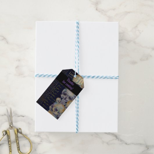 ヴィンテージ不気味ハロウィーンスカルパーティー好意ラベル ギフトタグ (より糸付き)