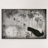 ヴィンテージ不気味ハロウィーンスパイダー&レイヴンエフエメラ ジグソーパズル (横)