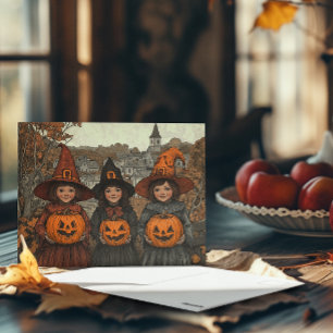 ヴィンテージ不気味ハロウィーントリックまたはトリート ポストカード