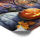 ヴィンテージ不気味ハロウィーンナイトこうもりポスター ポスター (角)