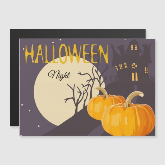 ヴィンテージ不気味ハロウィーンムーンとパンプキン (正面/裏面)