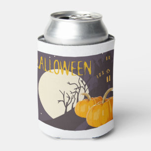 ヴィンテージ不気味ハロウィーンムーンとパンプキン 缶クーラー