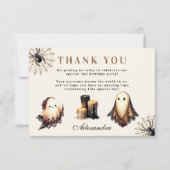 ヴィンテージ不気味ハロウィーン2回目の誕生日 サンキューカード (正面)