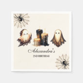 ヴィンテージ不気味ハロウィーン2回目の誕生日 スタンダードカクテルナプキン (正面)