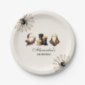 ヴィンテージ不気味ハロウィーン2回目の誕生日 ペーパープレート (正面)