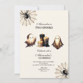 ヴィンテージ不気味ハロウィーン2回目の誕生日 招待状 (正面)