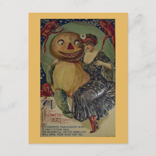 ヴィンテージ不気味ハロウィーン ポストカード (正面)