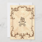 ヴィンテージ不気味ハローウィンパーティゴシックスカル 招待状 (裏面)