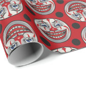 ヴィンテージ不気味ピエロ顔包装紙1 ラッピングペーパー (ロールコーナー)