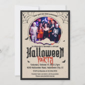 ヴィンテージ不気味フォトハローウィンパーティ 招待状 (正面)