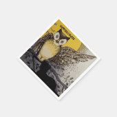 ヴィンテージ不気味フクロウ月光ハローウィンパーティ スタンダードカクテルナプキン (角)