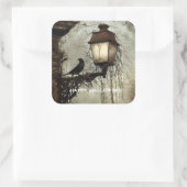 ヴィンテージ不気味レイヴンオンランタンハロウィーン スクエアシール (バッグ)