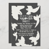 ヴィンテージ不気味幽霊ハローウィンパーティ招待状 招待状 (正面/裏面)