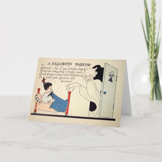 ヴィンテージ不気味警告ハロウィーン シーズンカード (正面)