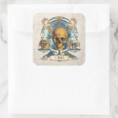 ヴィンテージ不気味〔占星術の〕十二宮図フローラリブラユニークスカル スクエアシール (バッグ)