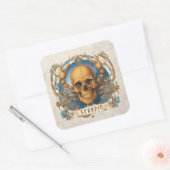 ヴィンテージ不気味〔占星術の〕十二宮図フローラ蠍座ユニークスカル スクエアシール (封筒)