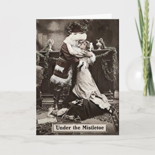 ヴィンテージ不適切なサンタホリデーカード シーズンカード (正面)