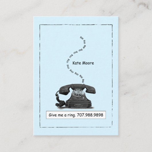 ヴィンテージ与え電話でリングや輪青の通話カード コーリングカード (正面)
