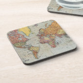 ヴィンテージ世界リトグラフ総合地図 コースター (左側)