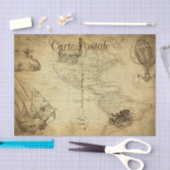 ヴィンテージ世界地図と交通フランスの 薄葉紙 (クラフト)